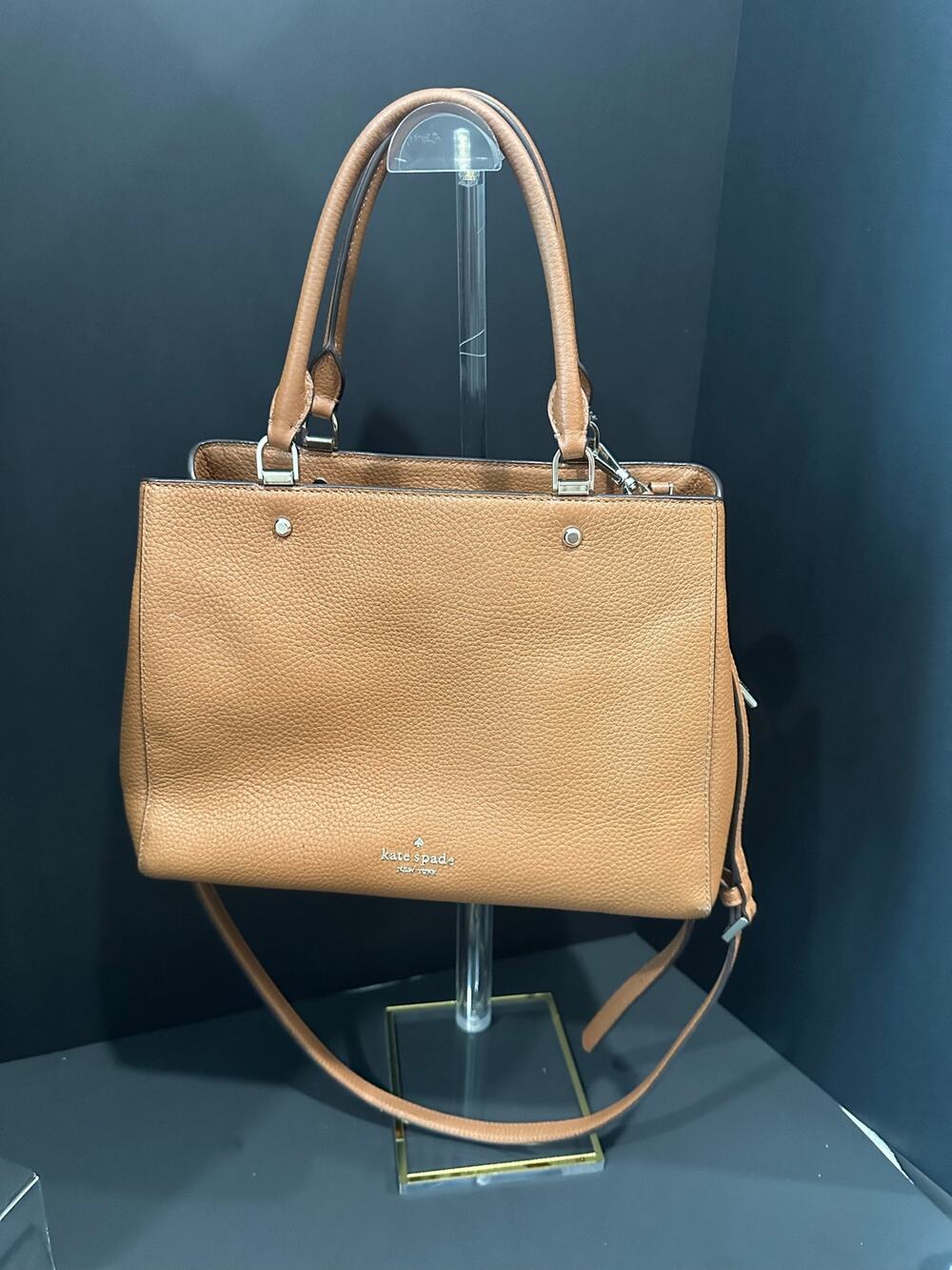 Kate Spade Leila Medium Satchel Warm Gingerbread Pebbled Leather WKR00335